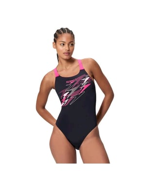 Speedo medley logo medalist 1p wedstrijd badpak dames -