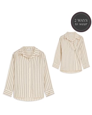 Summum Blouse adjustable chenille stripe 2s3455-12374