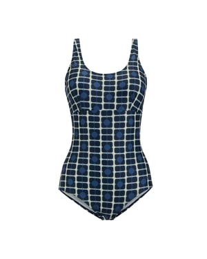 Regatta Womens/Ladies Orla Kiely Poppy One Piece Swimsuit (Navy)