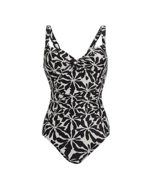 Regatta Dames/Dames Sakari Abstract Floral Tummy Control One Piece Zwempak (Beige)