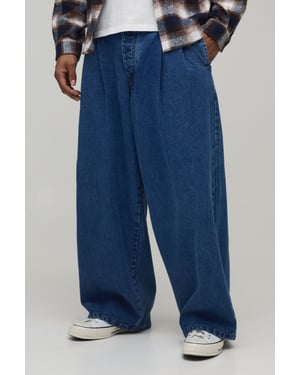 Wide Leg Pleat Front Jeans