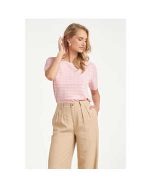 Smashed Lemon Gebreide top met lurex golvende texture |