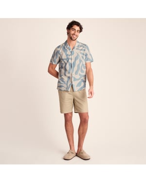 Strichen Mens Short Sleeve 100% Cotton Supersoft Shirt - Summer Sky