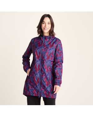 Kilnsey Womens Waterproof Jacket - Oxford Blue Abstract Print