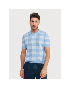 Blue Industry De gebreide print polo |