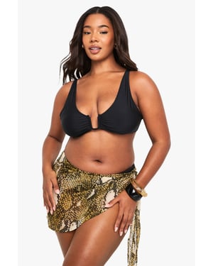Plus Beachwear Essentials Snake Print Mini Sarong