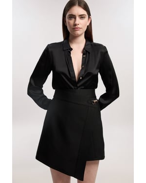Figure Form Bandage Asymmetric Mini Skirt