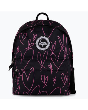 Hype Glitter Heart Black/Pink Backpack