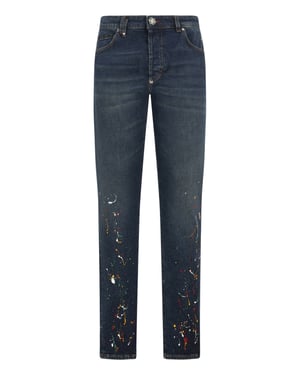 Super Straight Cut Jeans Paint