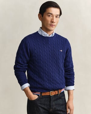 432 Crew Neck Jumper in Dark Blue