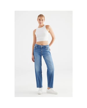 Cup of Joe Cropped balloon jeans blue denim