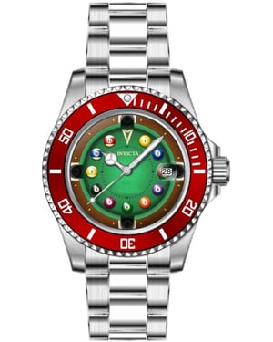 Invicta Pro Diver 50523 Heren Horloge - Quartz Uurwerk - Roestvrij Staal met groene Wijzerplaat - 40mm