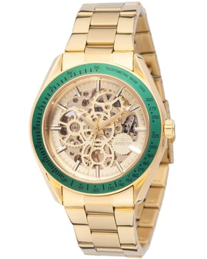 Invicta Objet D Art 69453 Heren Horloge - Automatisch Uurwerk - Roestvrij Staal met gouden Wijzerplaat - 43mm