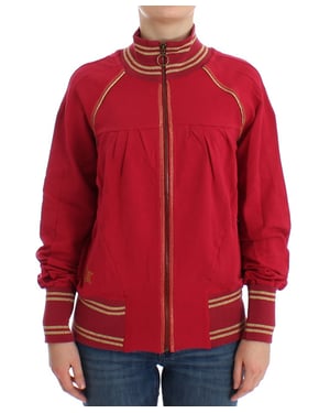 Red Zipup Knit Jacket