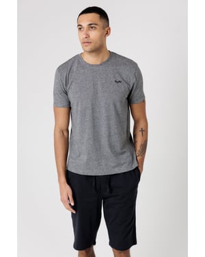 Grey Crew Neck Logo T-Shirt And Shorts Pyjama Set