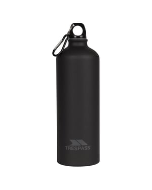 Trespass Adults Slurp Water Bottle With Carabiner (1 Litre) (Matt Black)