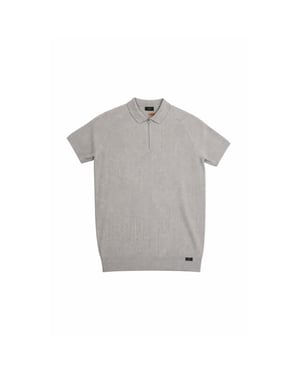 Genti Polo rib zip grey