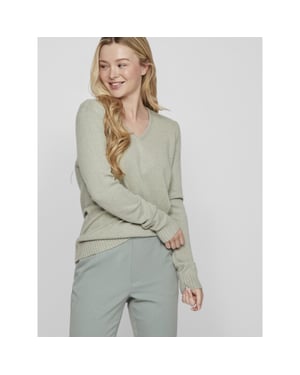 Vila Viril l/s v-neck knit top-noos