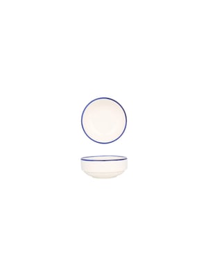 Rinart Serveerschaal blue edge porselein 10 cm (200cc) set van 2
