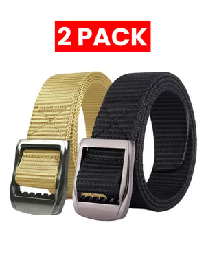 Enzo | 2-Pack Heren Canvas Riem - Beige & Zwart