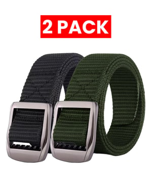 Enzo | 2 Pack Heren Leren Riem - Zwart & Khaki