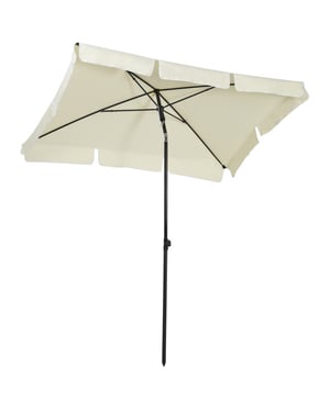 4goodz Kantelbare parasol met volant rechthoekig 198x130x245 cm creme