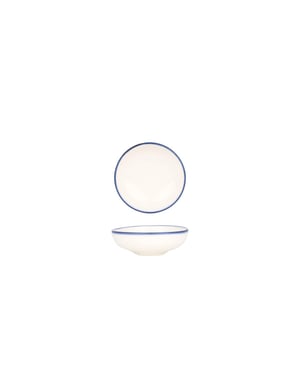 Rinart Serveerschaal blue edge porselein 10 cm (100cc) set van 2