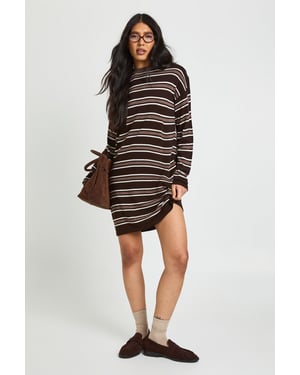Tall Stripe Long Sleeve Knitted Mini Dress