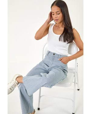 Petite Stripe Cropped Jeans