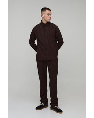 Pinstripe Regular Shirt & Straight Leg Trouser Set