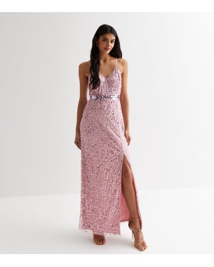Blush Embelish Strappy Maxi Dress