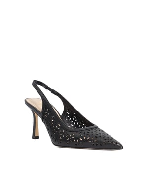 Dune Ladies Corfu - Laser Cut Leather Sling-Back Heels