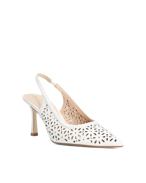 Dune Ladies Corfu - Laser Cut Leather Sling-Back Heels