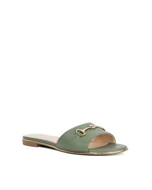 Dune Ladies Leonies - Flat Leather Slip-On Mule