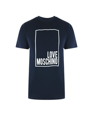 Love Moschino Box Logo Navy Blue T-shirt