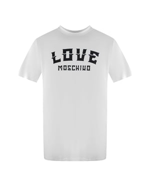 Love Moschino T-shirt Met Opvallend Logo In Wit