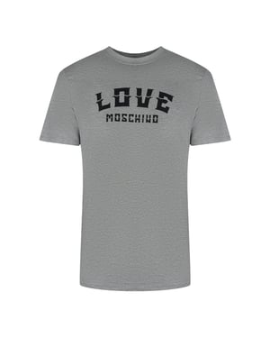 Love Moschino T-shirt Met Opvallend Logo In Grijs