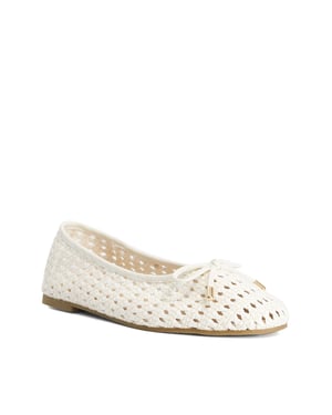 Dune Ladies Hypnos - Woven Raffia Ballet Flats