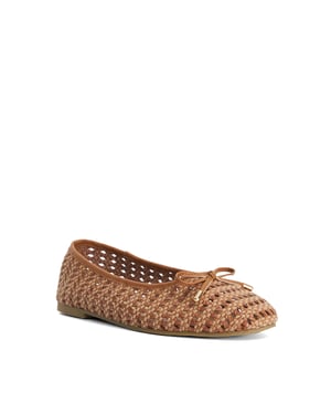 Dune Ladies Hypnos - Woven Raffia Ballet Flats