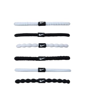 Nike Logo Hair Tie (Pack of 6) (White/Black)