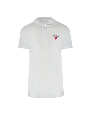 Love Moschino Heart Logo White Polo Shirt