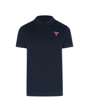 Love Moschino Poloshirt Met Hartlogo In Marineblauw