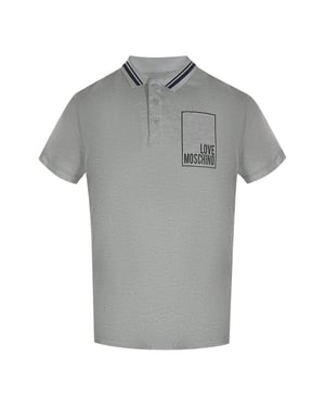 Love Moschino Box Logo Grå Pikétröja
