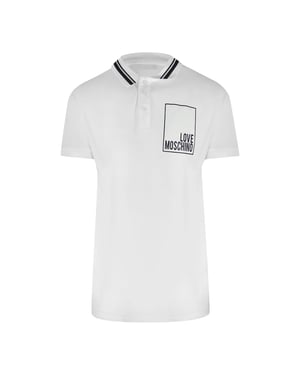 Love Moschino Box Logo White Polo Shirt