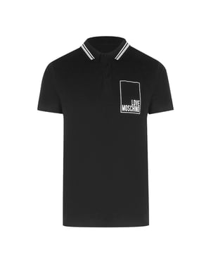 Love Moschino Box Logo Black Polo Shirt