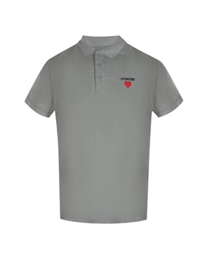 Love Moschino Heart Logo Grey Polo Shirt