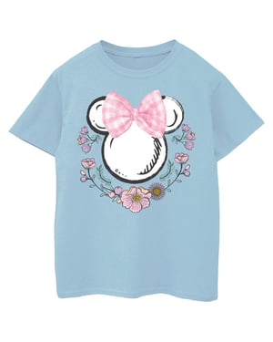 Disney Meisjes Minnie Mouse Strikjes & Bloemen Katoenen T-shirt (Babyblauw)