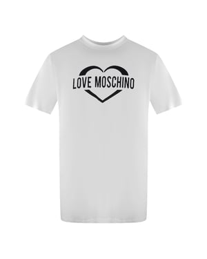 Love Moschino T-shirt Met Opvallend Hartlogo In Wit