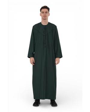 Men's Eid Green Moroccan Jubba Robe Djellaba Ramadan Eid Thobe - HM11