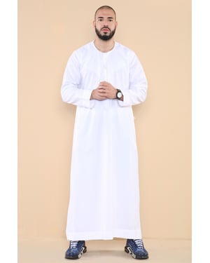 Mens White Thobe Jubba Saudi Islamic Arab Eid Emirati Kaftan Jubbah Tassel Robe